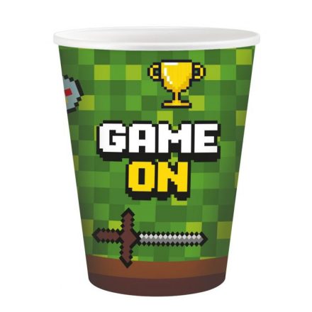 Game On papír pohár zöld 6 db-os 200ml