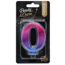 Brojevi Night Sky Metallic Šarena svijeća broj 0, svijeća za tortu