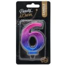 Brojevi Night Sky Metallic Šarena svijeća za tortu s brojem 6