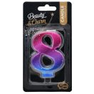 Brojevi Night Sky Metallic Šarena svijeća u obliku broja 8, svijeća za tortu