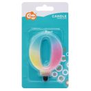 Brojevi Pastel Ombre Šarena svijeća za broj 0, svijeća za tortu