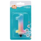 Brojevi Pastel Ombre Šarena svjećica u obliku broja 1 za tortu