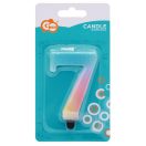 Brojevi Pastel Ombre Šarena svijeća broj 7, svijeća za tortu