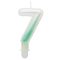 Brojevi Ombre Bijelo-Zelena svjećica u obliku broja 7, svjećica za tortu