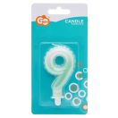 Brojevi Ombre Bijelo-Zelena svijeća s brojem 9, svjećica za tortu