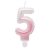 White-Pink Ombre fehér-rózsaszín számgyertya tortagyertya 5-ös