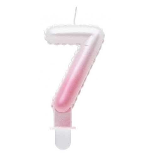 White-Pink Ombre fehér-rózsaszín számgyertya tortagyertya 7-es