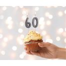 Brojevi Glitter Black Crna brojčana svijeća za tortu, svijeća broj 6