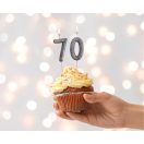 Brojevi Glitter Black Crna brojčana svijeća, svijeća za tortu broj 7