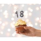 Brojevi Glitter Black Crna svjećica u obliku broja za tortu broj 8