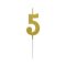 Brojevi Metallic Zlatna Gold svjećica sa brojem, svijeća za tortu broj 5
