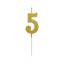 Brojevi Metallic Zlatna Gold svjećica sa brojem, svijeća za tortu broj 5