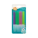 Színes Neon Mix tortagyertya, gyertya szett 10 db-os