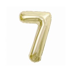 Pezsgőszínű B&C Champagne 7-es szám fólia lufi 85 cm