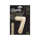 Pezsgőszínű B&C Champagne 7-es szám fólia lufi 85 cm