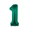 Zöld B&C Bottle Green 1-es szám fólia lufi 85 cm