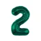 Zöld B&C Bottle Green 2-es szám fólia lufi 85 cm