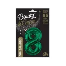 Zöld B&C Bottle Green 8-as szám fólia lufi 85 cm