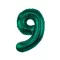 Zöld B&C Bottle Green 9-es szám fólia lufi 85 cm