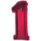 Piros 1-es Red szám fólia lufi 92 cm