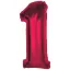 Piros 1-es Red szám fólia lufi 92 cm