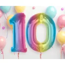 Színes 1-es Rainbow szám fólia lufi 92 cm