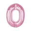 Rózsaszín 0-ás Light Pink szám fólia lufi 92 cm