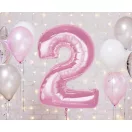 Rózsaszín 2-es Light Pink szám fólia lufi 92 cm