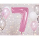 Rózsaszín 7-es Light Pink szám fólia lufi 92 cm