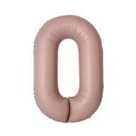 Matt rózsaszín 0-ás Vintage szám fólia lufi 76 cm (WP)