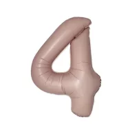 Matt rózsaszín 4-es Vintage szám fólia lufi 76 cm (WP)