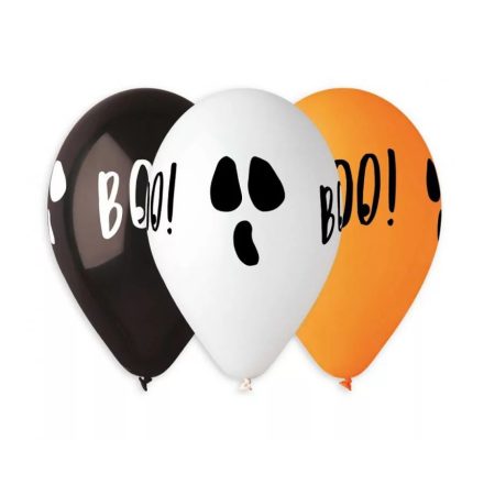 Halloween boo léggömb lufi 5 db-os 13 inch (30cm)