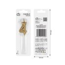 Brojevi Champagne Crown Zlatna svjećica za tortu broj 4, 6 cm