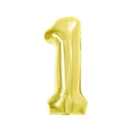 Arany 1-es Light Gold szám fólia lufi 85 cm