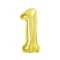 Arany 1-es Light Gold szám fólia lufi 85 cm