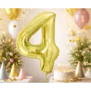 Arany 4-es Light Gold szám fólia lufi 85 cm