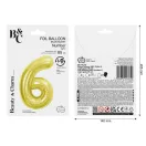 Arany 6-os Light Gold szám fólia lufi 85 cm