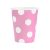 Pink Polka Dots rózsaszín papír pohár 6 db-os 270ml