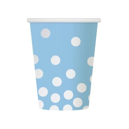 Silver Dots Blue pöttyös papír pohár 6 db-os 270ml