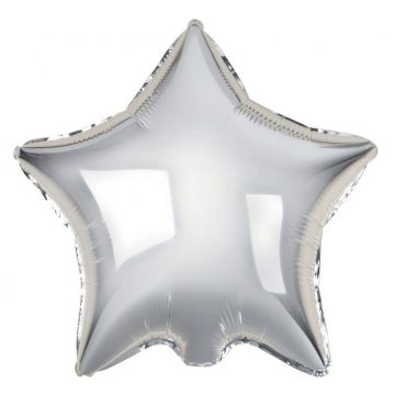 Silver Star ezüst csillag fólia lufi 44cm