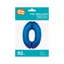 Kék 0-ás B&C Blue szám fólia lufi 92 cm
