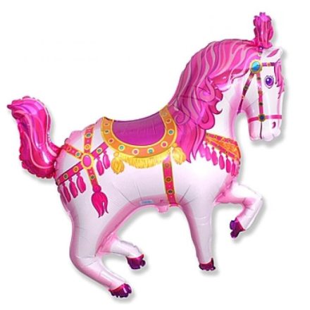 Circus Horse Pink lovas fólia lufi 36cm