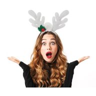 Božić Silver Srebrna traka za glavu s rogovima 17 cm