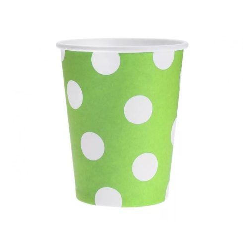 Green Polka Dots zöld papír pohár 6 db-os 270ml