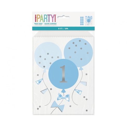 Blue 1st Birthday party bags papírzacskó 8 db-os 