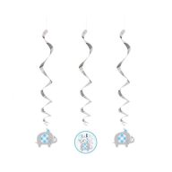 Kék elefánt Floral szalag dekoráció 3 db-os szett