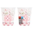 Slon Floral Ružičasta papirnata čaša 8 komada 266 ml