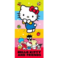   Hello Kitty Cute Friends kupaonski ručnik, plažni ručnik 70x140 cm (Brzo Sušenje)