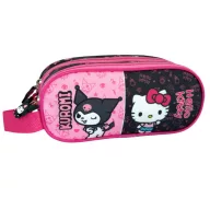 Hello Kitty & Kuromi 2 rekeszes tolltartó 23 cm