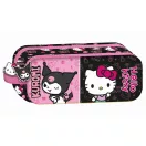 Hello Kitty & Kuromi 2 rekeszes tolltartó 23 cm